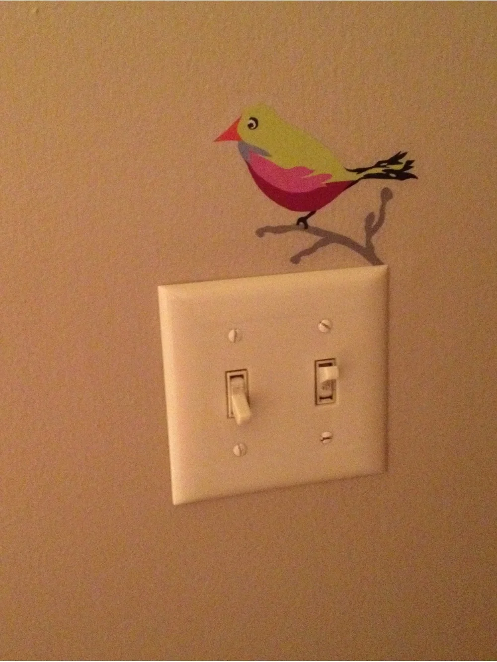 Colorful Bird & Branch Wall Decals (Multicolor)